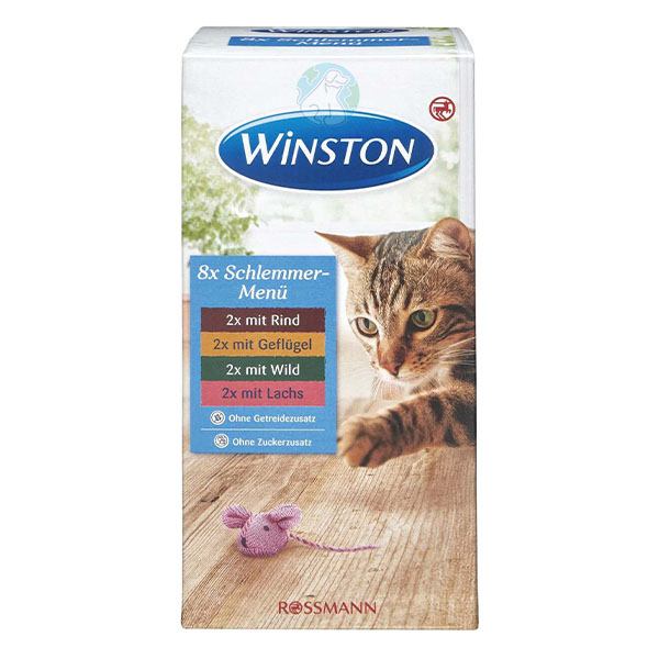مولتی پک ووم گربه بالغ 8 عددی 4طعم winston